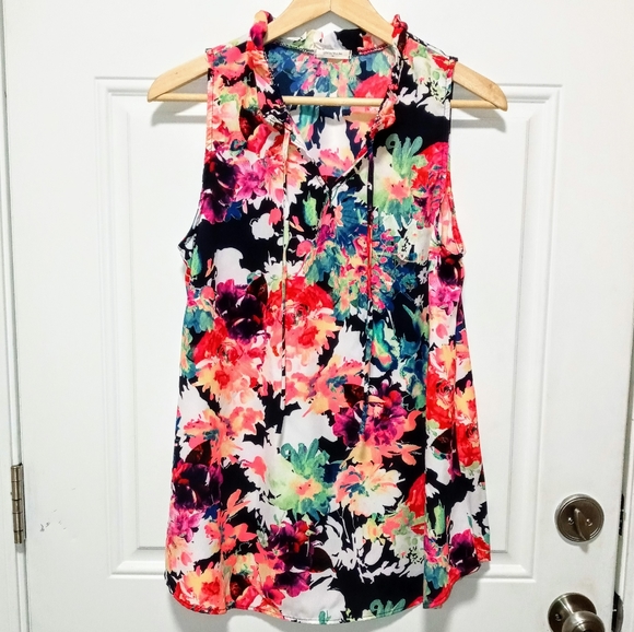 12 Pm By Mon Ami Tops - 12PM by Mon Ami sleeveless ruffle neck blouse